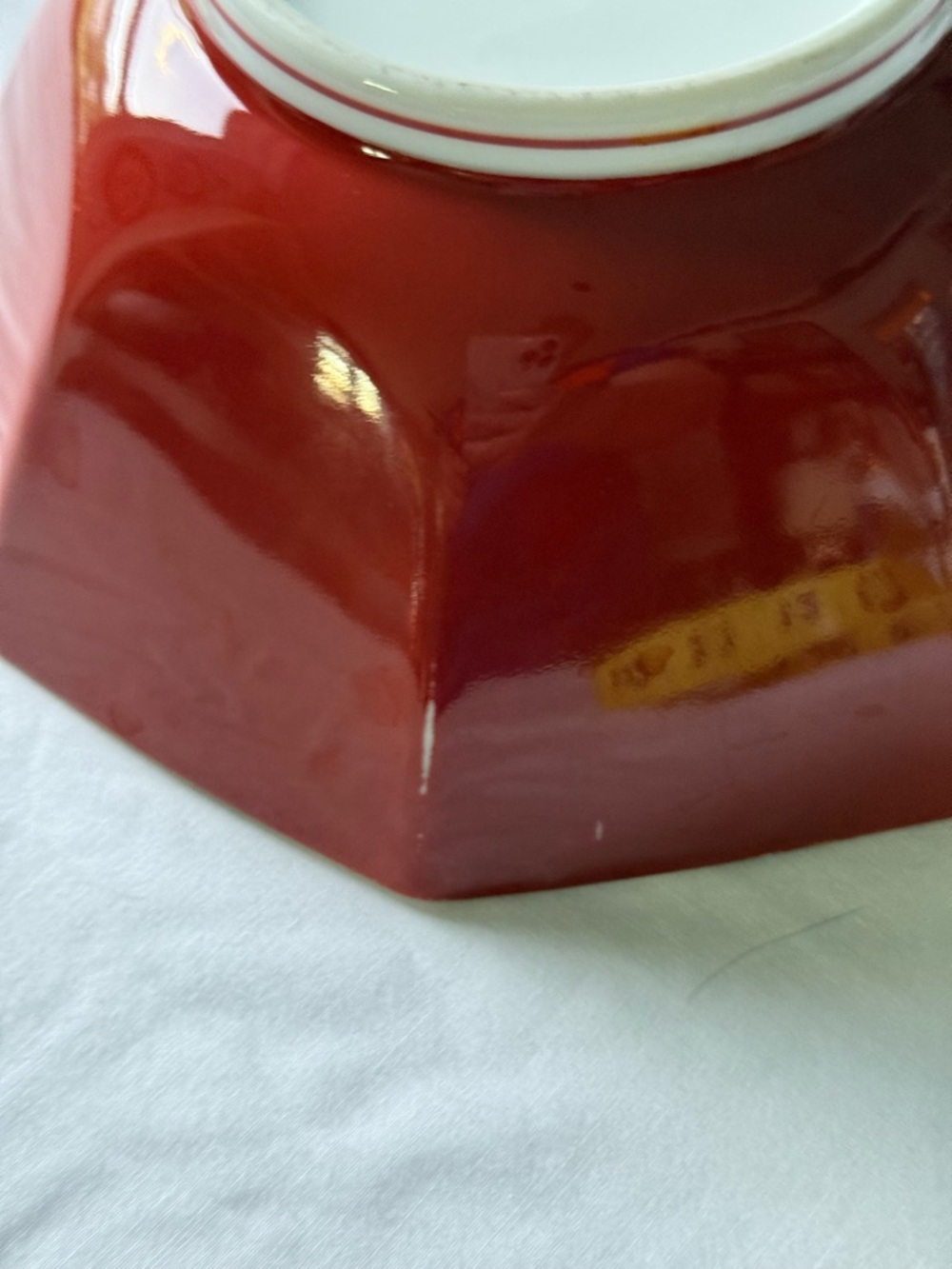 Fitz & Floyd Vintage Red Octagon Bowl 1985 Japan - Picture 10 of 16